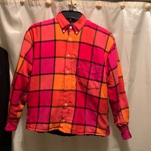 Pink and orange padded shirt jacket